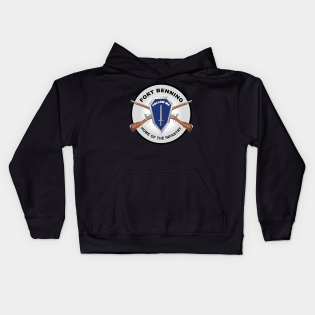 Fort Benning, GA - Home of the Infantry Kids Hoodie by twix123844